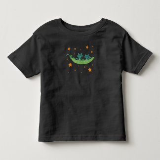 Two Raccoons in a Pea Pod | Whimsical Folk Art Toddler T-Shirt