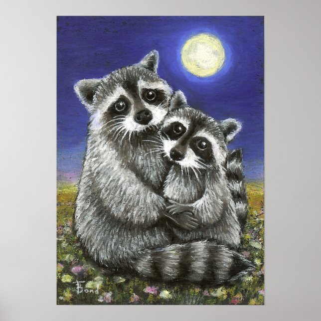 Two raccoons madly in love print (Front)