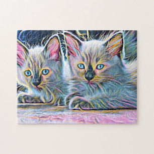 Two ragdoll kittens postcard jigsaw puzzle