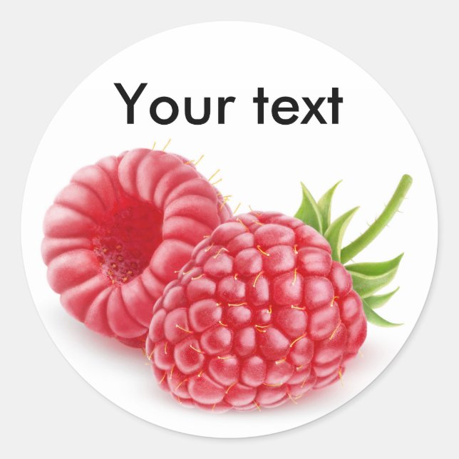Two raspberries classic round sticker (Front)