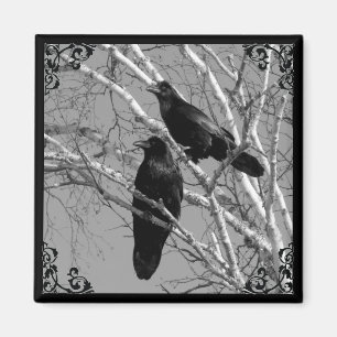 Two Ravens Gothic magnet