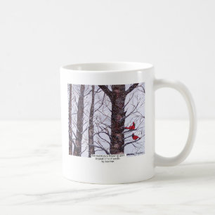 Two Red Birds In Winter Coffee Mug