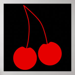 Two Red Cherries. Poster