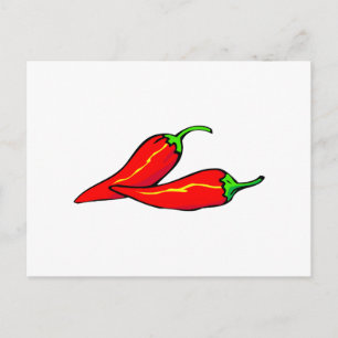 Two Red Chilli Peppers on Side Postcard