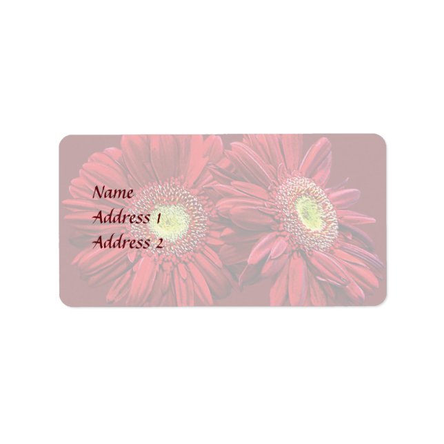 Two Red Daisies Wedding Products Label (Front)