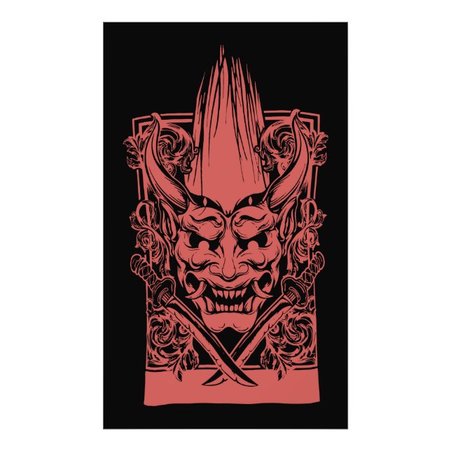 Two Red Demons with Swords Photo Print (Front)