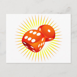 Two red dices. postcard