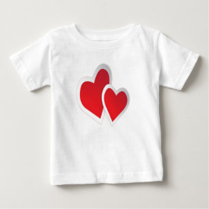 Two Red Hearts Artwork Baby T-Shirt