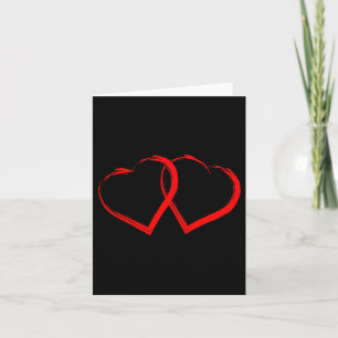 Two Red Hearts Cool Love Heart Valentines Day Men Card
