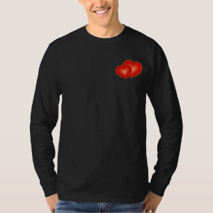 Two Red Hearts, Modern Digital Art Graphic T-Shirt