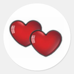 Two red hearts sticker