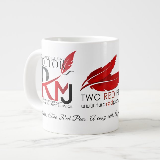 Two Red Pens Editing Service Mug (Front Left)
