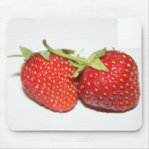 Two Red Strawberries Photo Mousemat