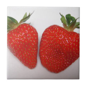 Two red strawberries tile