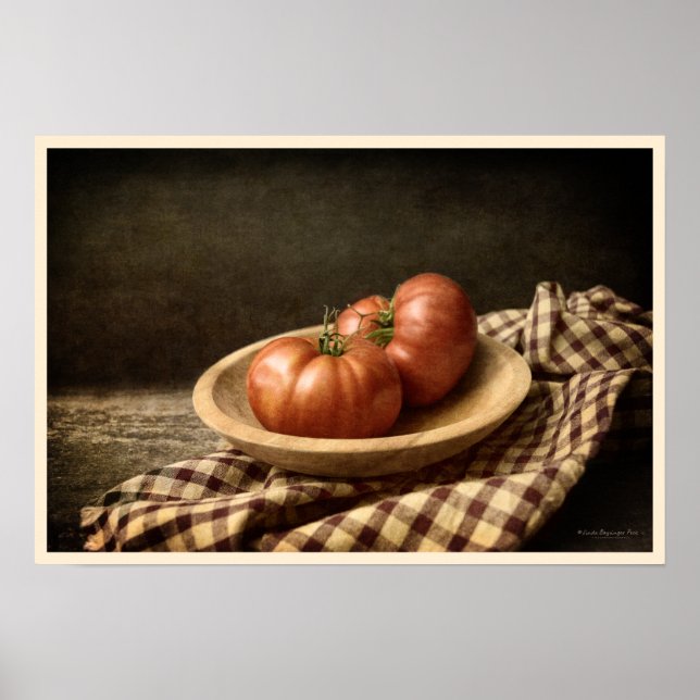 Two Red Tomatoes in a Bowl Poster (Front)