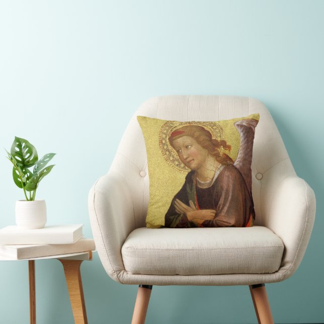 Two Renaissance Angels by Master of Bambino Vispo Cushion (Chair)