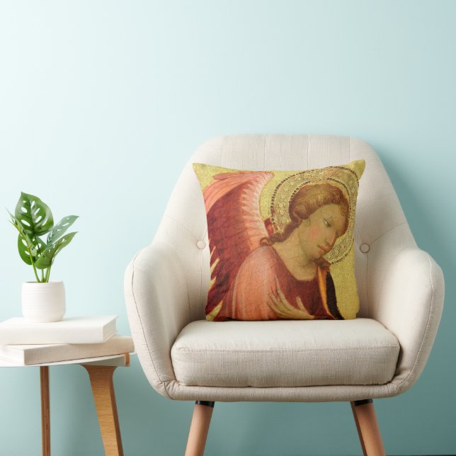 Two Renaissance Angels by Master of Bambino Vispo Cushion (Chair)