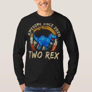 Two Rex 2nd Birthday Second Dinosaur 2 Year Old T-Shirt