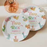Two Rex Dinosaur 2nd Second Birthday Party Paper Plate<br><div class="desc">This is a Two Rex Dinosaur 2nd Second Birthday Party Paper Plates!</div>