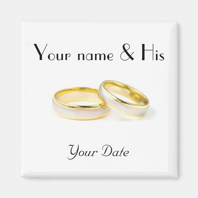 Two Rings Wedding Magnet (Front)