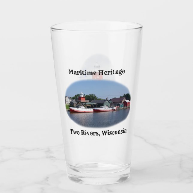 Two Rivers, Wisconsin drinking glass (Front)