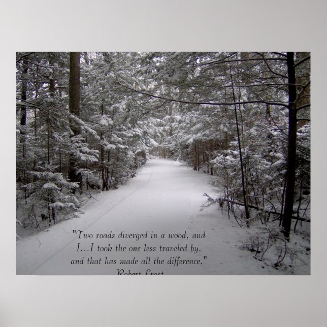 Two roads diverged in a wood poster (Front)