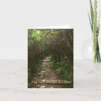 Two roads diverged in a wood summer notecard