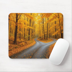 Two Roads In an Autumn Woods Mouse Pad