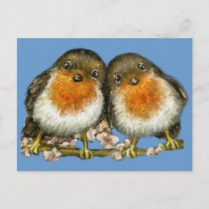 two robins postcard