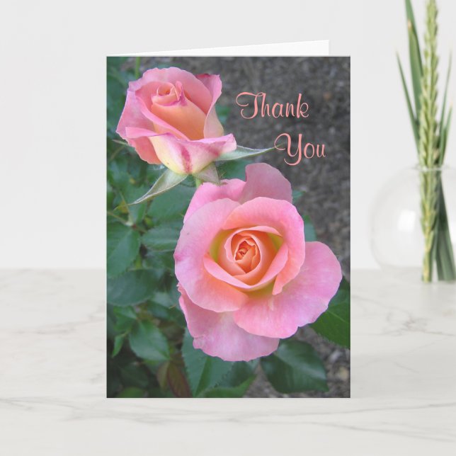 "Two Roses" Thank You Card (Front)