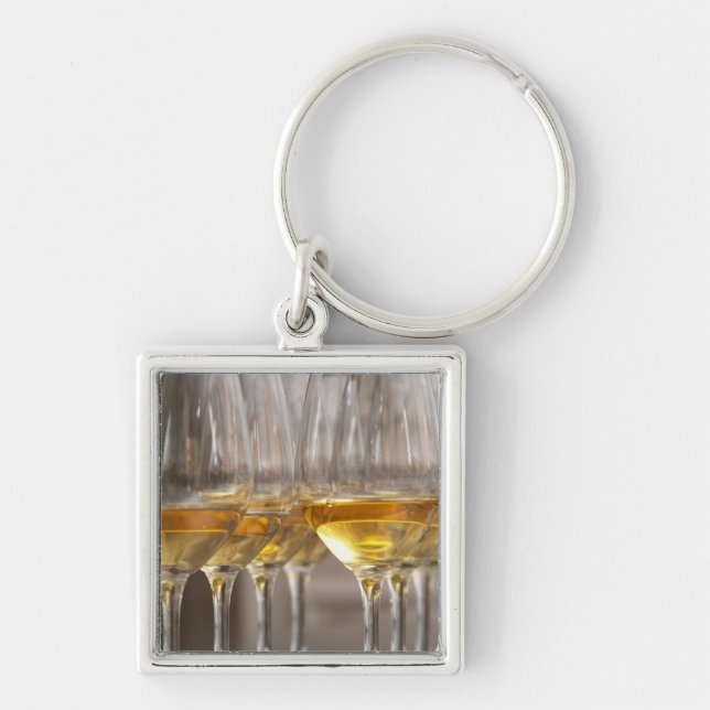 two rows of wine tasting glasses with lucious key ring (Front)