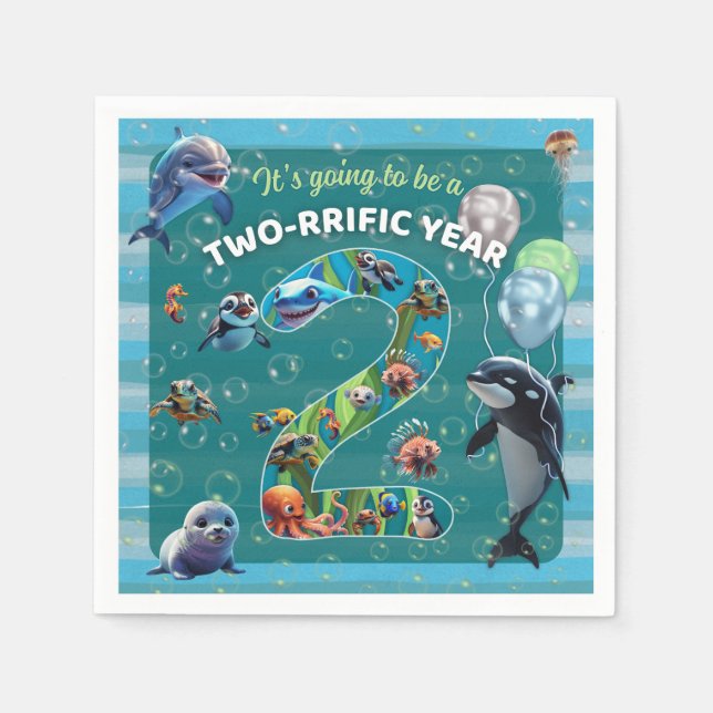 Two-rrific Year Paper Napkins (Front)