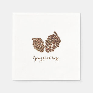 Two Rustic Pine Cones Country Wedding Reception Napkin