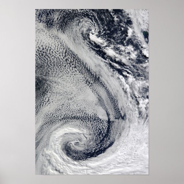 Two S-Shaped Polar Hurricanes Poster (Front)
