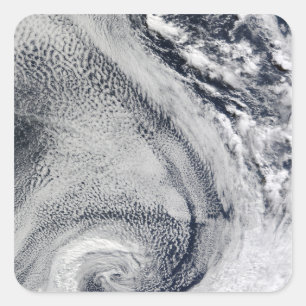 Two S-Shaped Polar Hurricanes Square Sticker