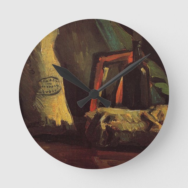Two Sacks and a Bottle by Vincent van Gogh Round Clock (Front)