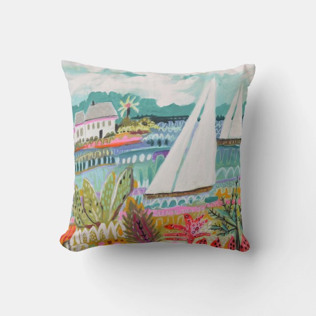 Two Sailboats Cushion (Front)
