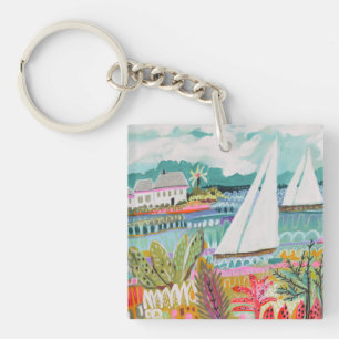 Two Sailboats Key Ring