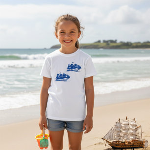Two Sailing Ships Girls T-Shirt