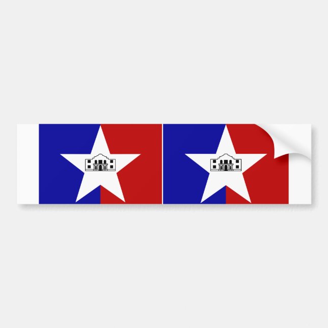 TWO San Antonio Flag Bumper Sticker (Front)