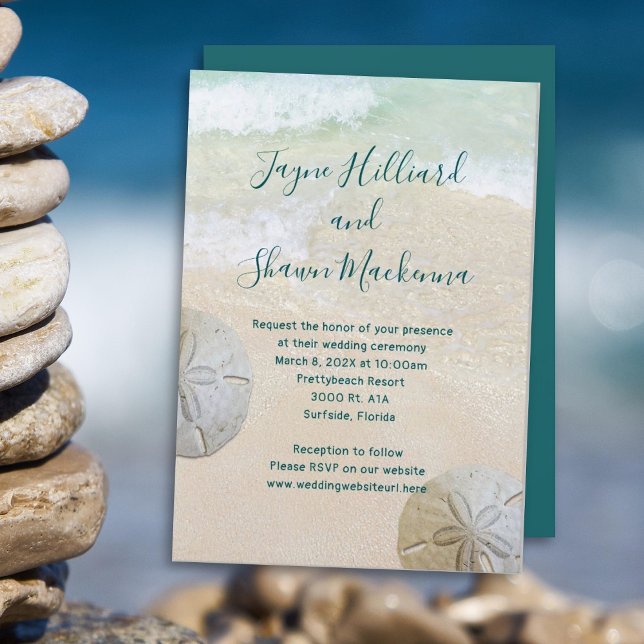 Two Sand Dollars Wedding Ceremony Invitation (Creator Uploaded)