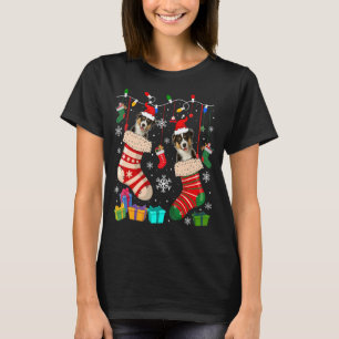 Two Santa Australian Shepherd Dogs In Christmas So T-Shirt