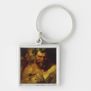 Two Satyrs (oil on panel) Key Ring