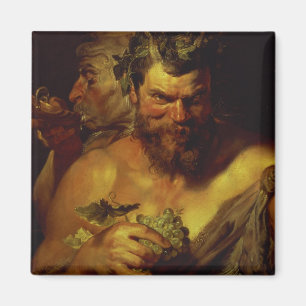 Two Satyrs (oil on panel) Magnet