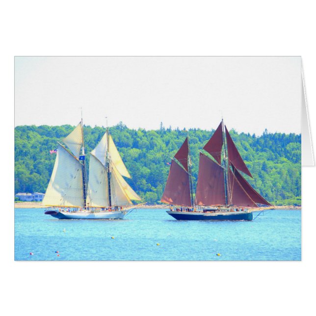 two schooners sailing card (Front Horizontal)