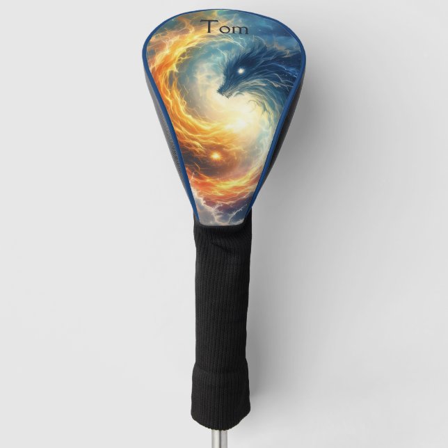 Two sea monsters chase each other, fantasy  golf head cover (Front)