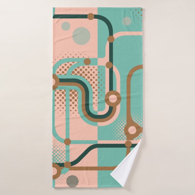 Two seamless patterns in different colours. Abstra Bath Towel (Bath Towel)
