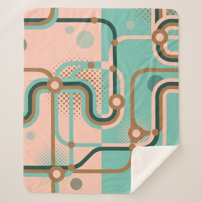 Two seamless patterns in different colours. Abstra Sherpa Blanket (Front)