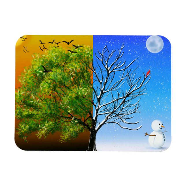 Two Seasons, One Tree Magnet (Horizontal)