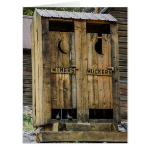 Two-seater Outhouse - Mining - Humour - Card